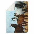 Begin Home Decor 60 x 80 in. Horses in the Meadow by The Sun-Sherpa Fleece Blanket 5545-6080-AN318